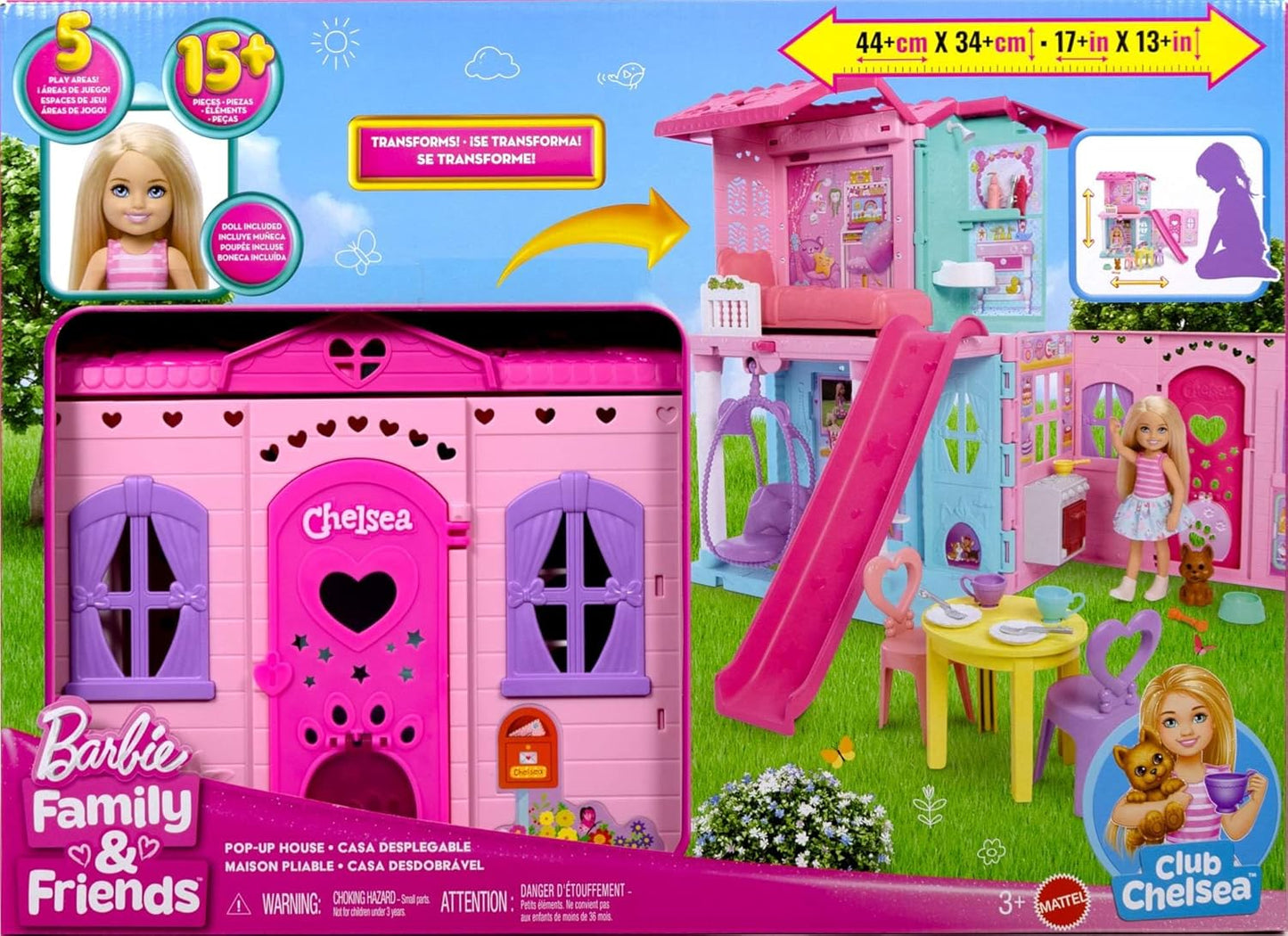 Barbie Chelsea Pop - Up Dollhouse Playset - Transforming 2 - Story Home - Toy Star Malta