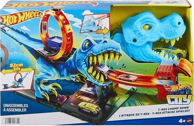 Toy Star Malta cars Hot Wheels City T-Rex Police Chase Playset
