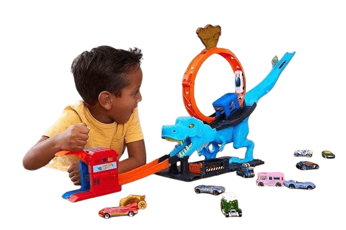 Toy Star Malta cars Hot Wheels City T-Rex Police Chase Playset