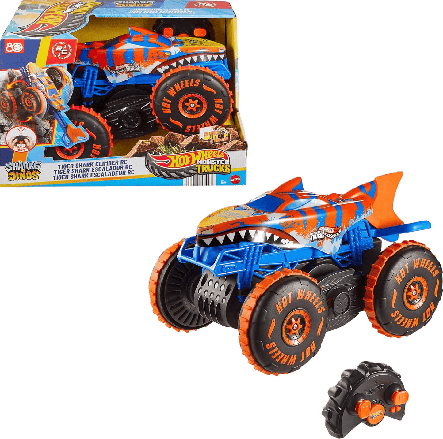 Hot Wheels Monster Trucks Unstoppable Tiger Shark RC Vehicle - Toy Star Malta