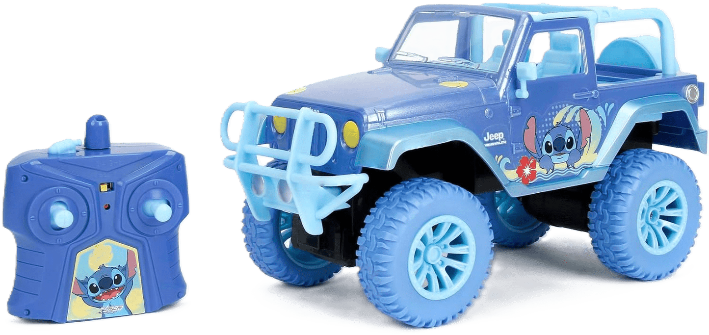 Jada Toys Remote Control Stitch Jeep – 1:16 Scale RC Vehicle with Turbo & Stickers