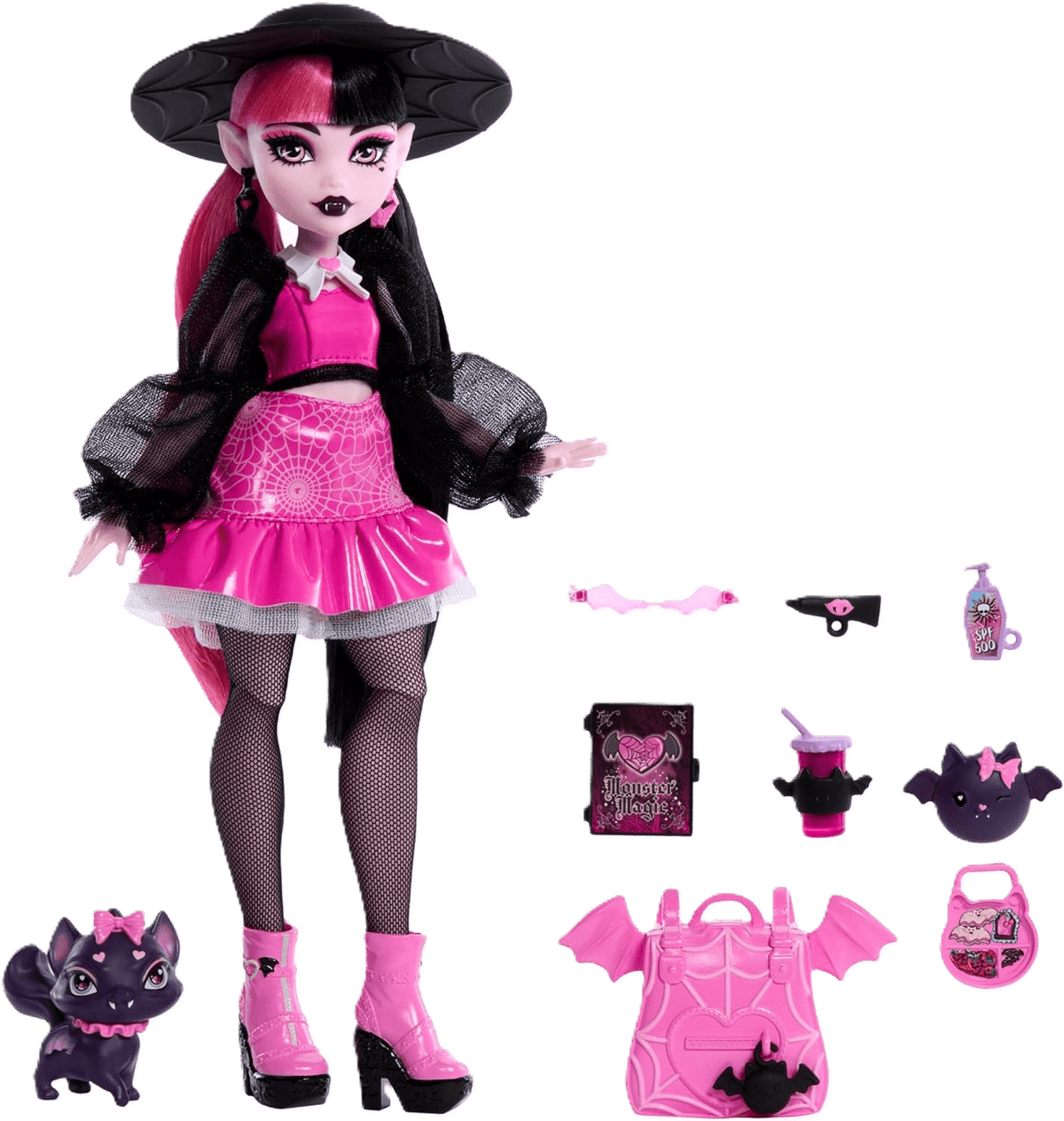 Monster High Draculaura Doll with Pet Count Fabulous & Accessories - Toy Star Malta