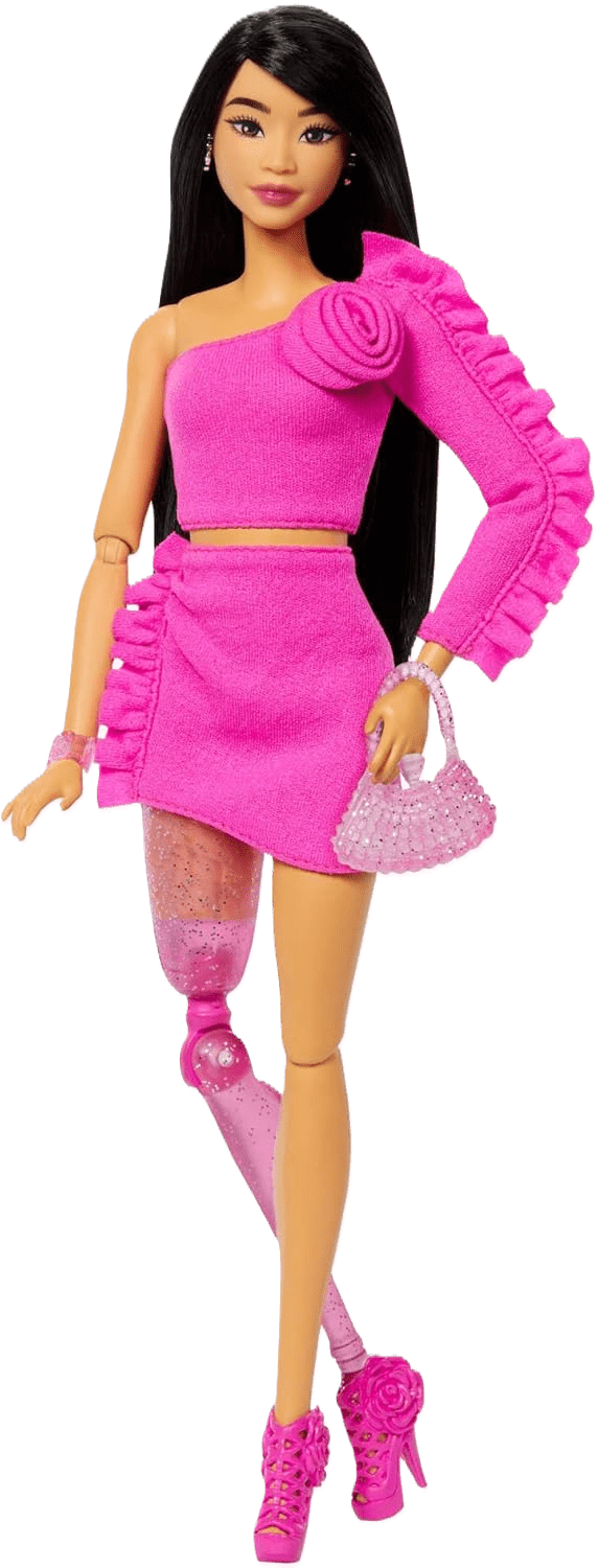 Toy Star Malta Barbie Deluxe Style Doll No.2 – Black Hair, Glitter Leg Prosthesis & Barbie core Outfit