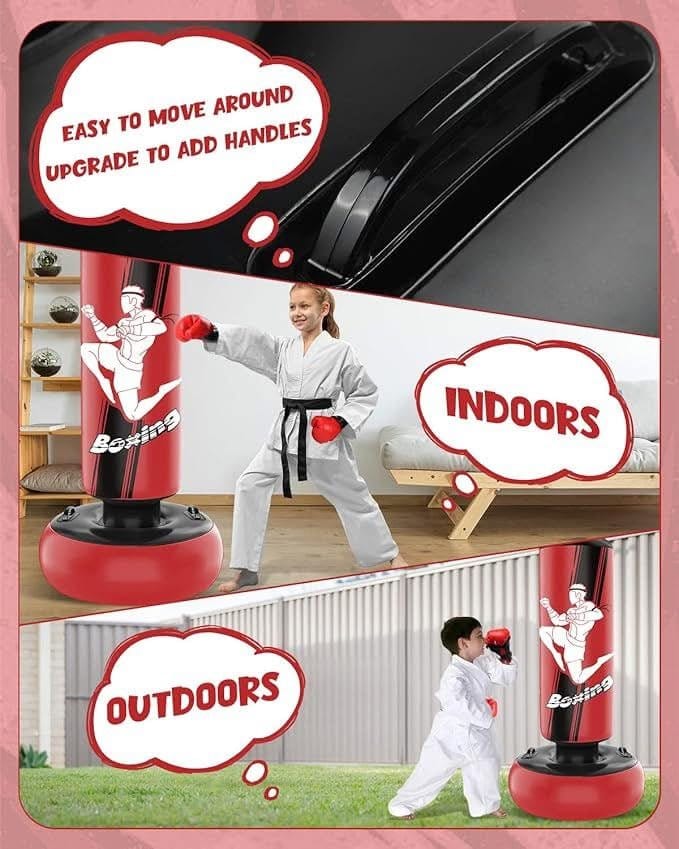 Toy Star Malta Children’s Inflatable Punching Bag 160 cm with Boxing Gloves