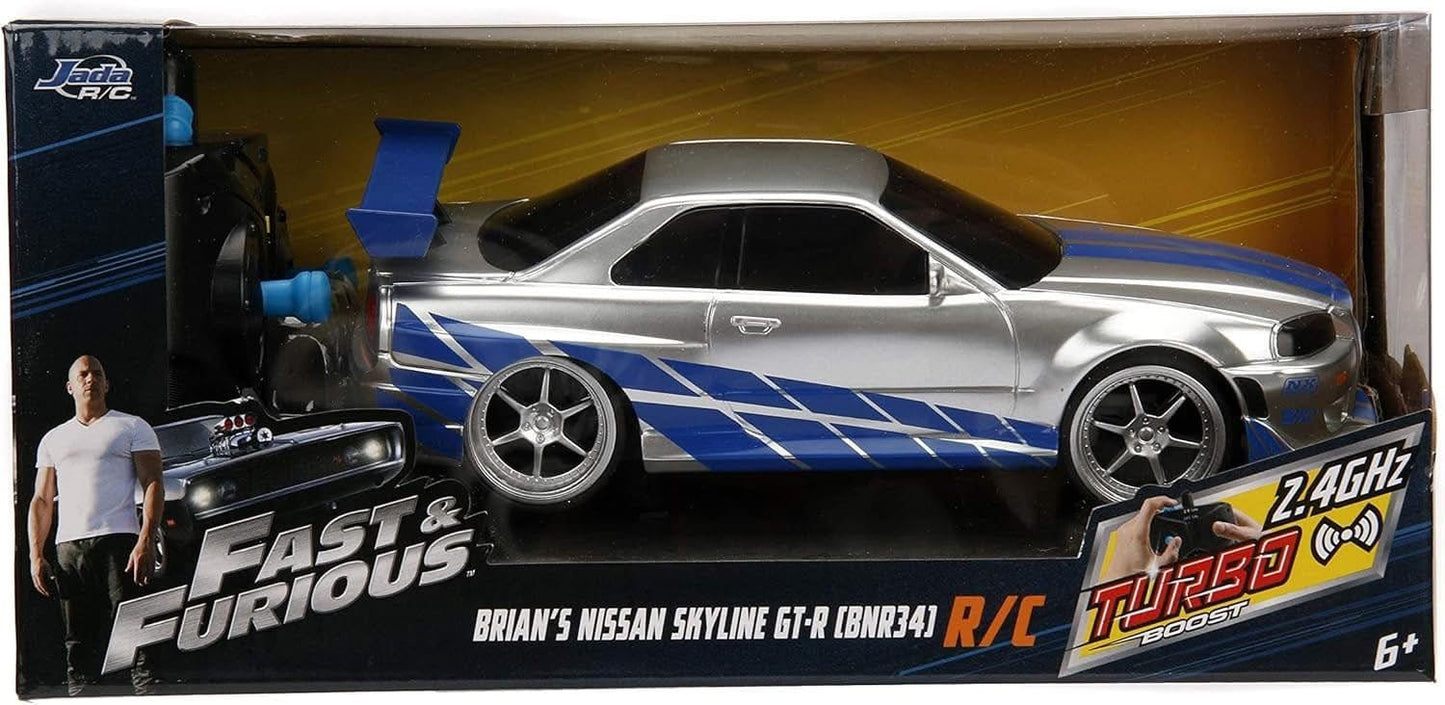 Toy Star Malta Fast & Furious 2002 Nissan GT-R R34 RC Car – 1:24 Scale Turbo Drift Action!
