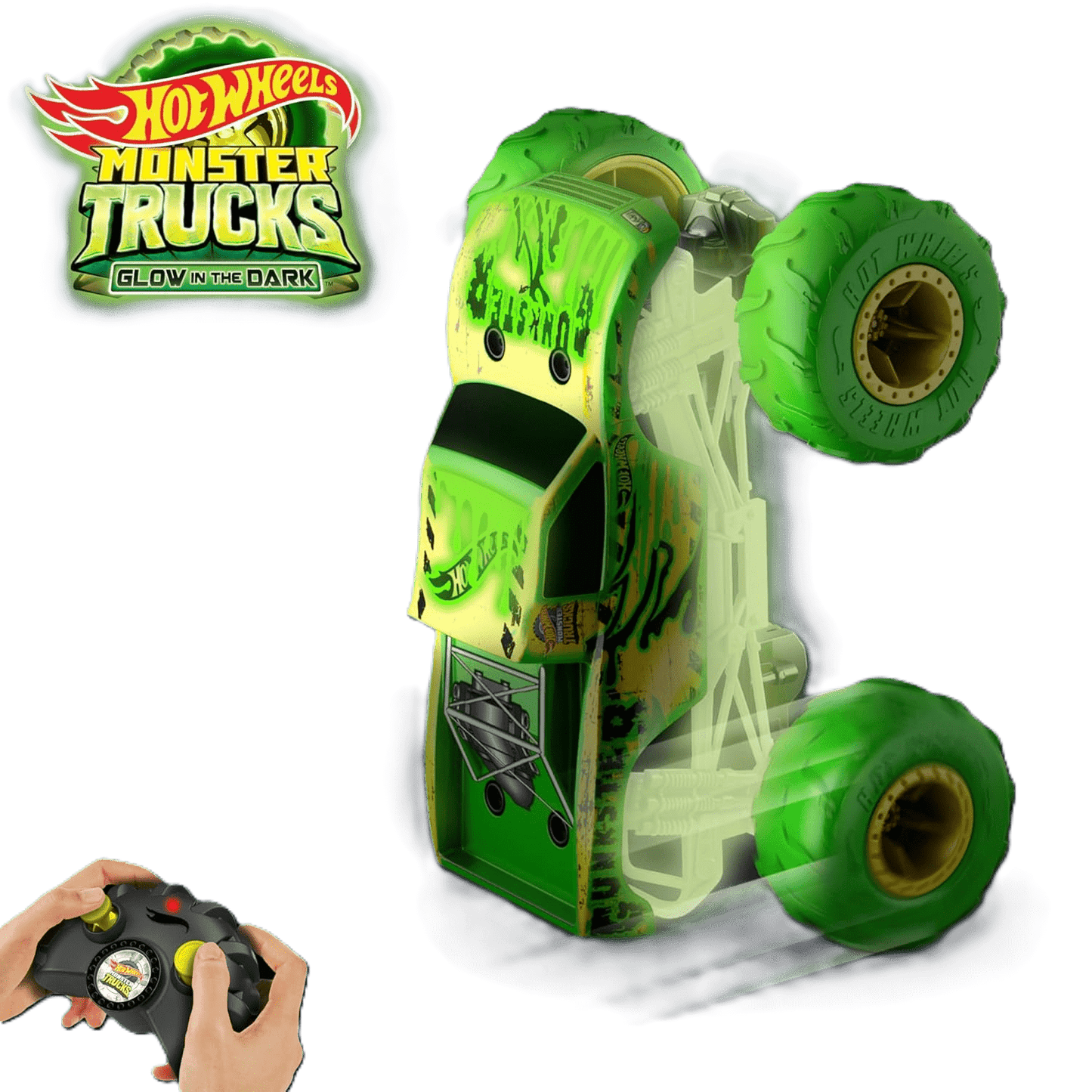 Toy Star Malta Hot Wheels Monster Trucks Gunkster RC Truck – 1:15 Scale Glow in the Dark Off-Road