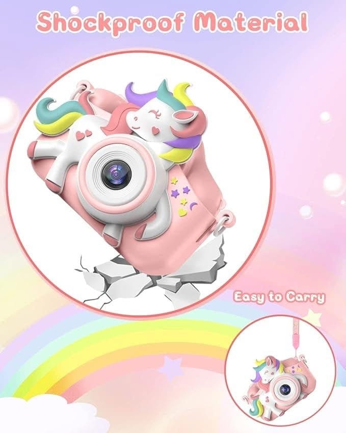 Toy Star Malta Kids Digital Camera 1080P HD – 20MP Dual Lens, Free 32GB Card, Games, Filters & Silicone Case