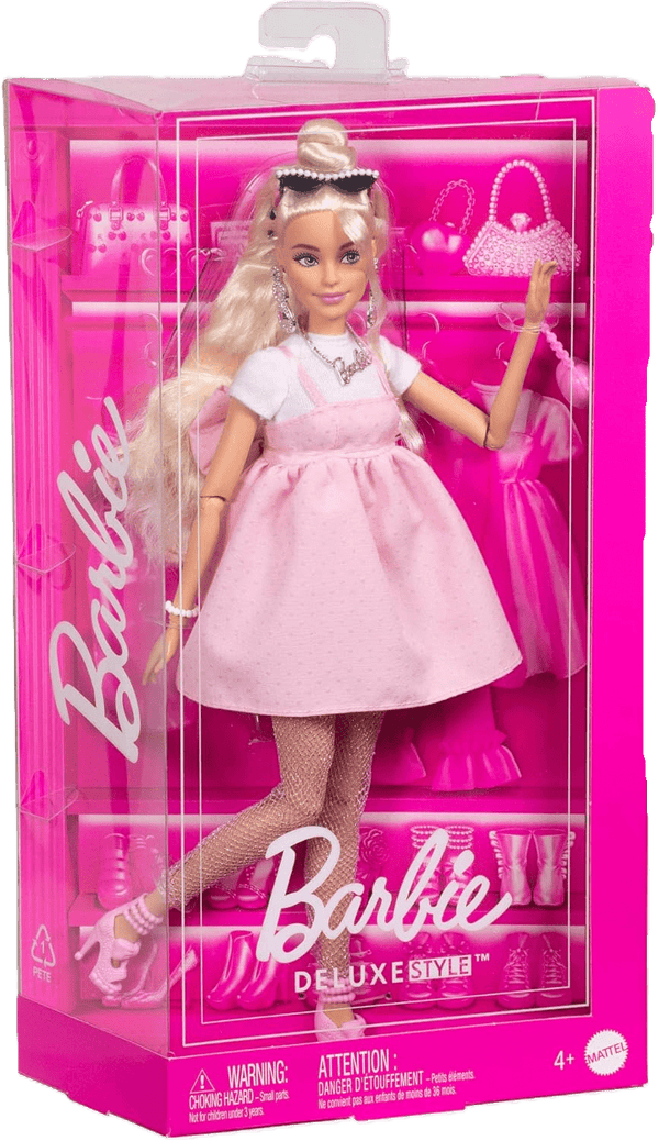 Toy Star Malta Barbie Deluxe Style Doll #3 – Blonde Hair, Pastel Pink Dress & Barbiecore Accessories