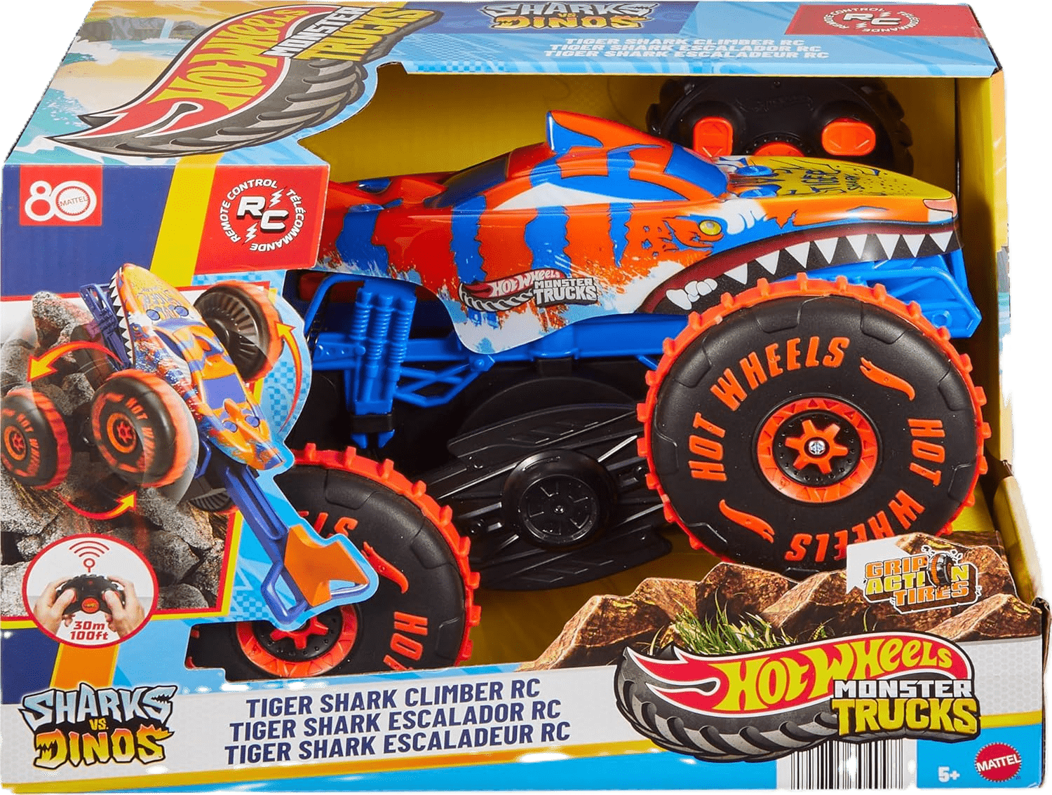 Hot Wheels Monster Trucks Unstoppable Tiger Shark RC Vehicle - Toy Star Malta