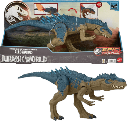 Jurassic World Chaos Theory Ruthless Rampage Allosaurus Action Figure - Continuous Attack & Roar Sound - Toy Star Malta