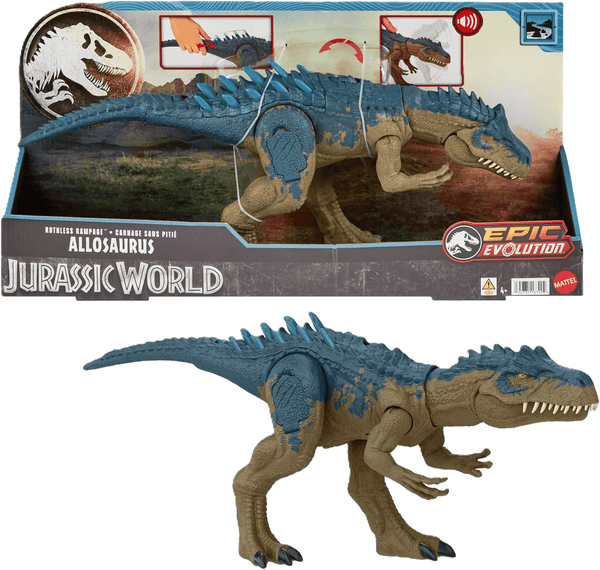 Jurassic World Chaos Theory Ruthless Rampage Allosaurus Action Figure - Continuous Attack & Roar Sound - Toy Star Malta
