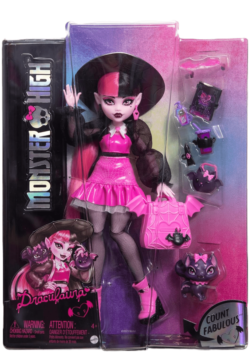 Monster High Draculaura Doll with Pet Count Fabulous & Accessories - Toy Star Malta