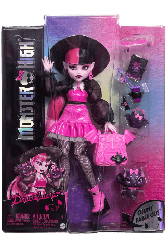 Monster High Draculaura Doll with Pet Count Fabulous & Accessories - Toy Star Malta