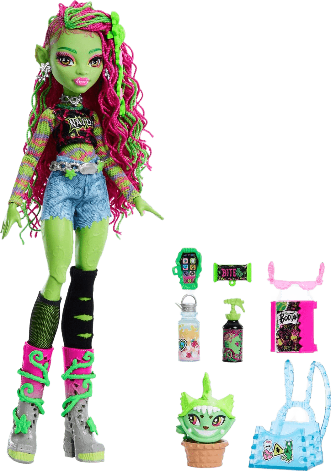 Monster High Venus McFlytrap Doll with Pet Chewlian & Accessories - Toy Star Malta