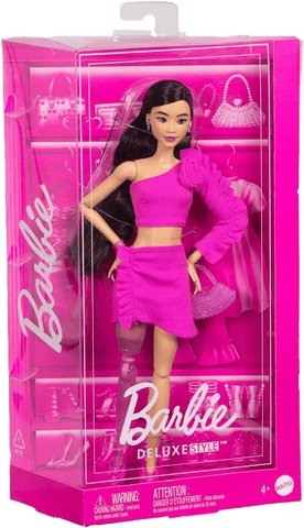 Barbie Deluxe Style Doll No.2 – Black Hair, Glitter Leg Prosthesis & Barbie core Outfit