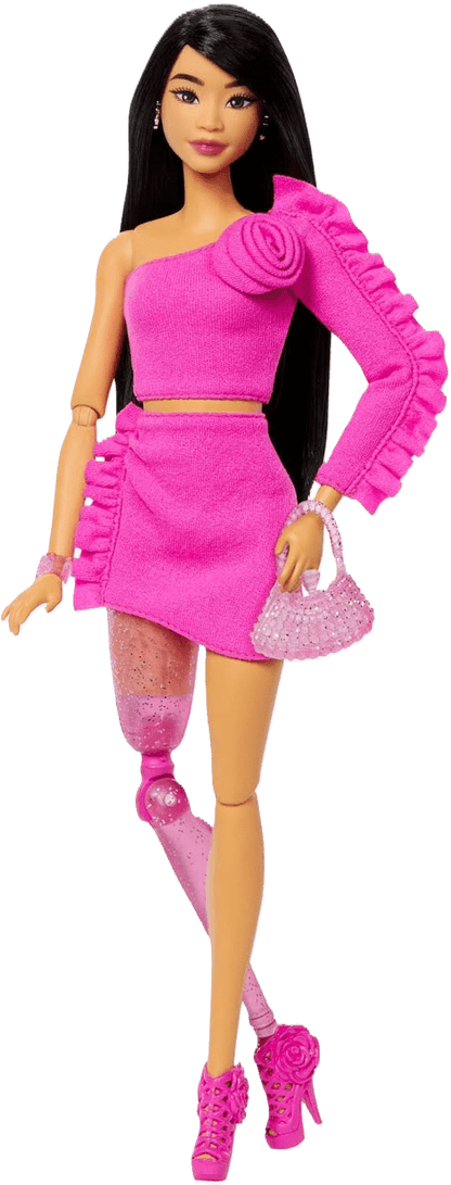 Toy Star Malta Barbie Deluxe Style Doll No.2 – Black Hair, Glitter Leg Prosthesis & Barbie core Outfit