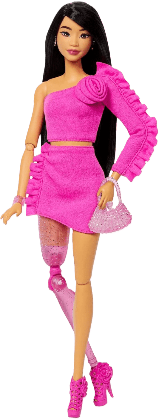 Toy Star Malta Barbie Deluxe Style Doll No.2 – Black Hair, Glitter Leg Prosthesis & Barbie core Outfit