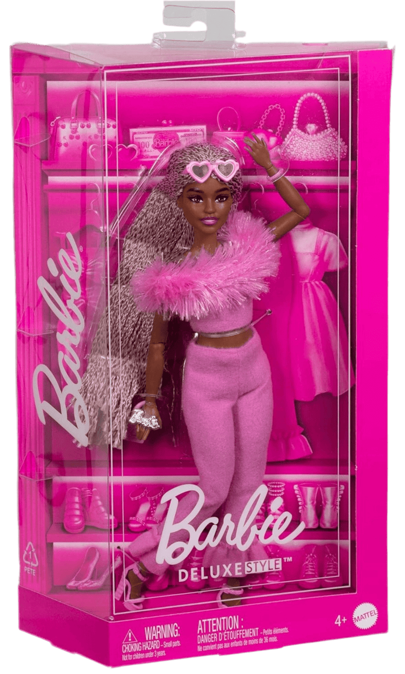 Barbie Deluxe Style Doll No.4 – Pink & Brown Braided Queen!