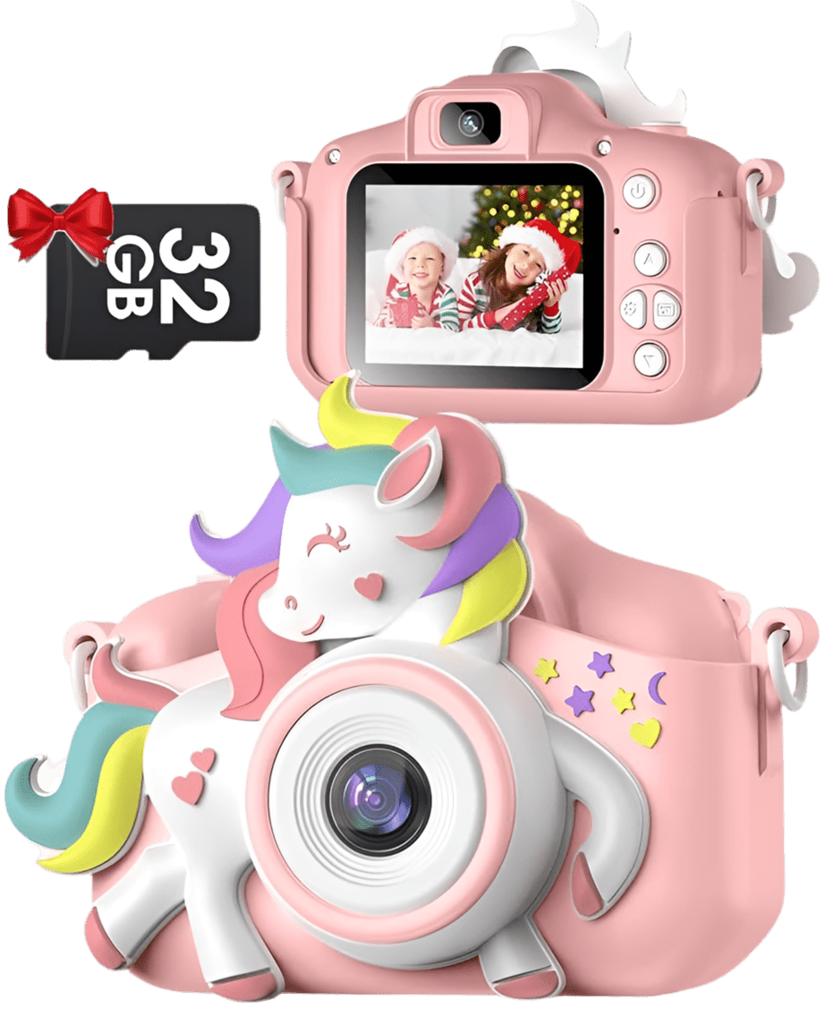 Toy Star Malta Kids Digital Camera 1080P HD – 20MP Dual Lens, Free 32GB Card, Games, Filters & Silicone Case