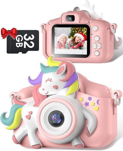 Toy Star Malta Kids Digital Camera 1080P HD – 20MP Dual Lens, Free 32GB Card, Games, Filters & Silicone Case
